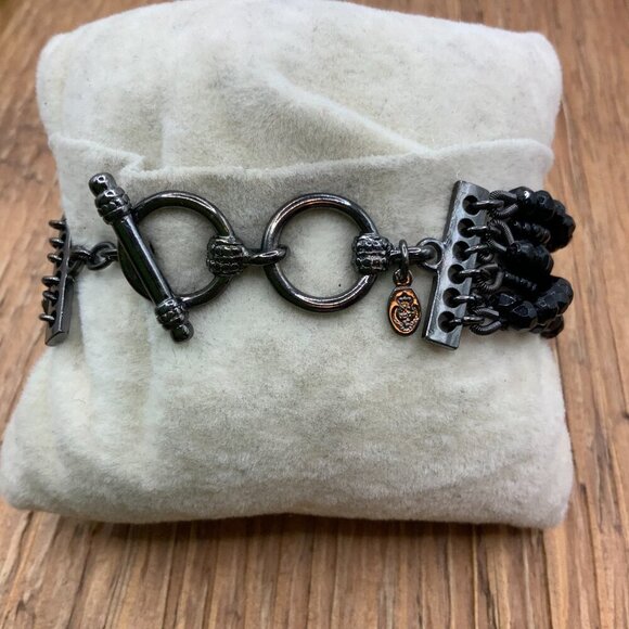 Premier Designs Black Multi Strands Beaded Layered Bracelet - Picture 5 of 5